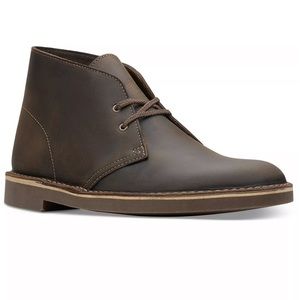 Clarks Bushacre Men’s Chukka, 10.5 (W) wide width in Dark Brown Beeswax Leather